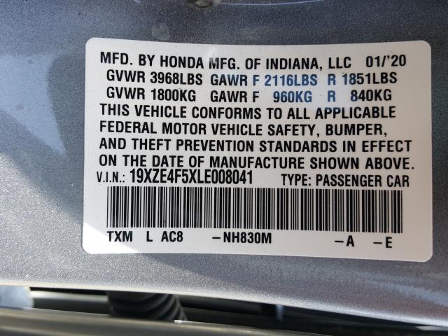 2020 HONDA INSIGHT EX 19XZE4F5XLE008041