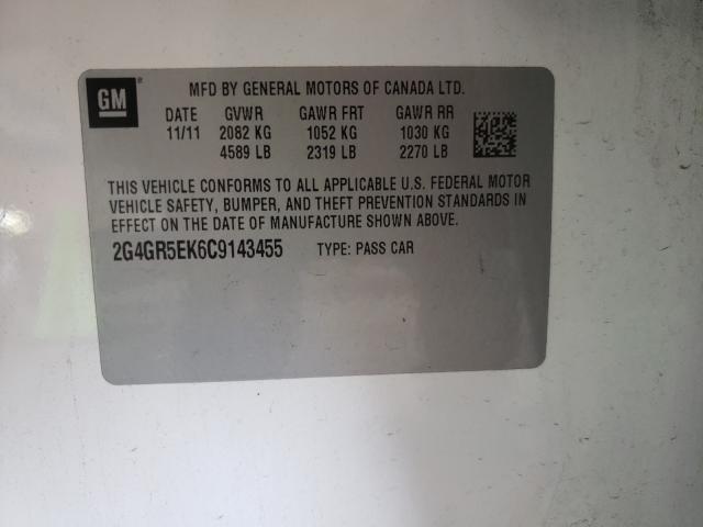 2012 BUICK REGAL 2G4GR5EK6C9143455