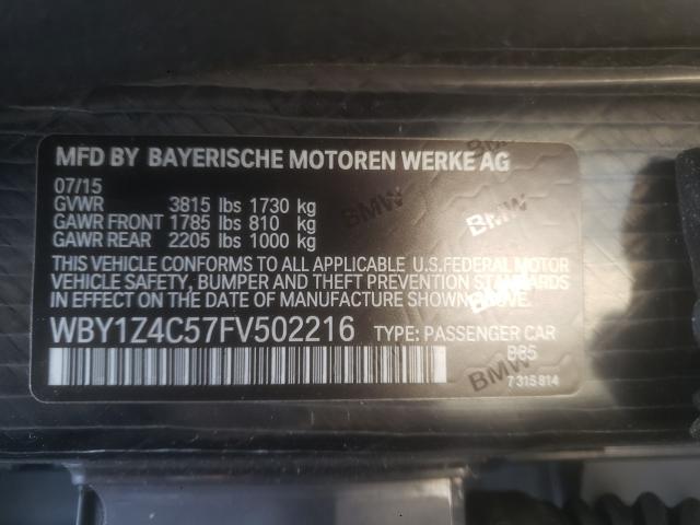 2015 BMW I3 REX WBY1Z4C57FV502216
