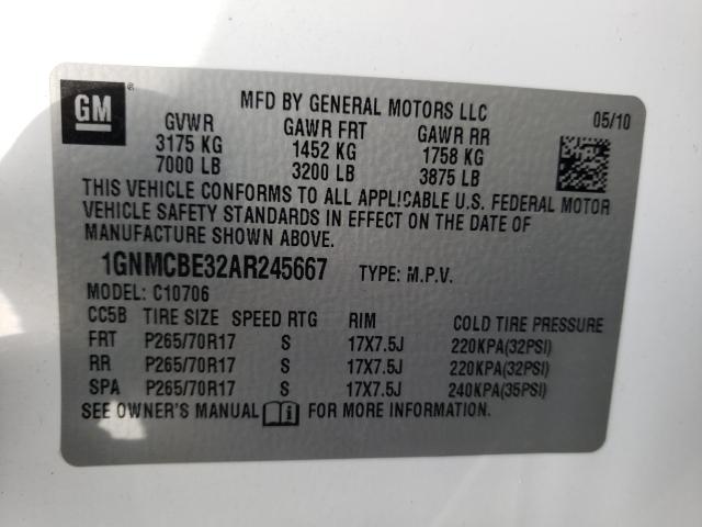 2010 CHEVROLET TAHOE C150 1GNMCBE32AR245667