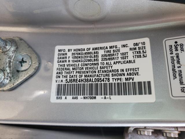 2010 HONDA CR-V LX 5J6RE4H38AL095478
