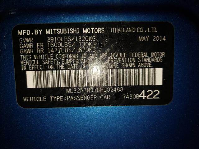 2015 MITSUBISHI MIRAGE DE ML32A3HJ7FH002488