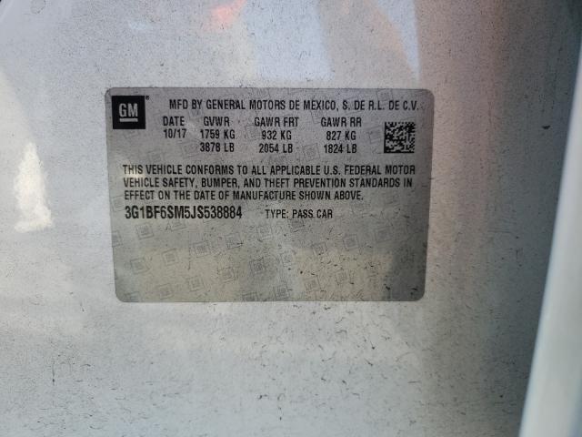 2018 CHEVROLET CRUZE PREM 3G1BF6SM5JS538884