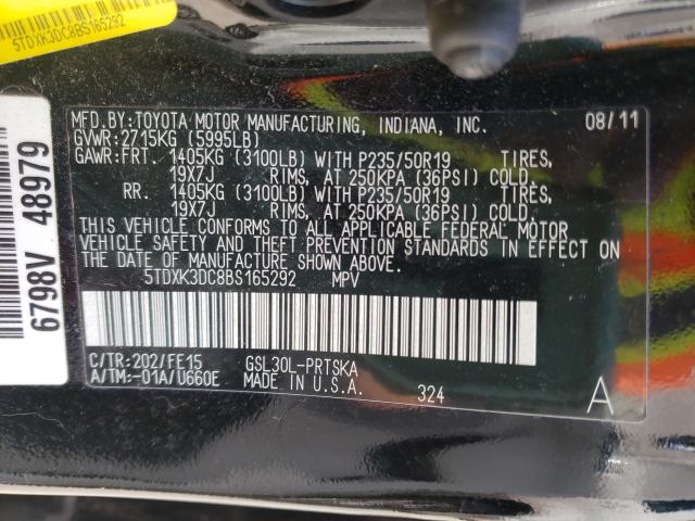 2011 TOYOTA SIENNA SPO 5TDXK3DC8BS165292