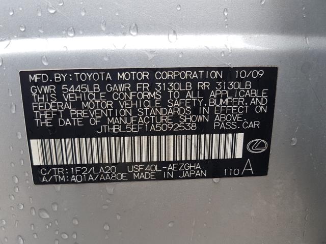 2010 LEXUS LS 460 JTHBL5EF1A5092538