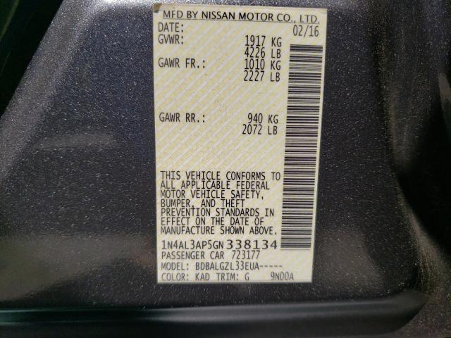 2016 NISSAN ALTIMA 2.5 1N4AL3AP5GN338134