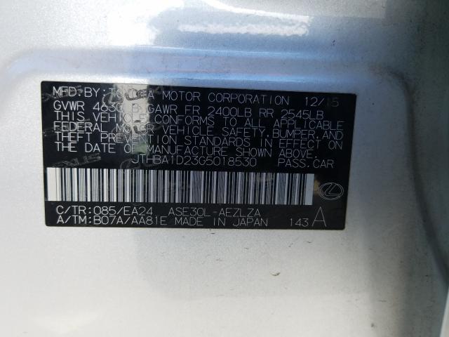 2016 LEXUS IS 200T JTHBA1D23G5018530