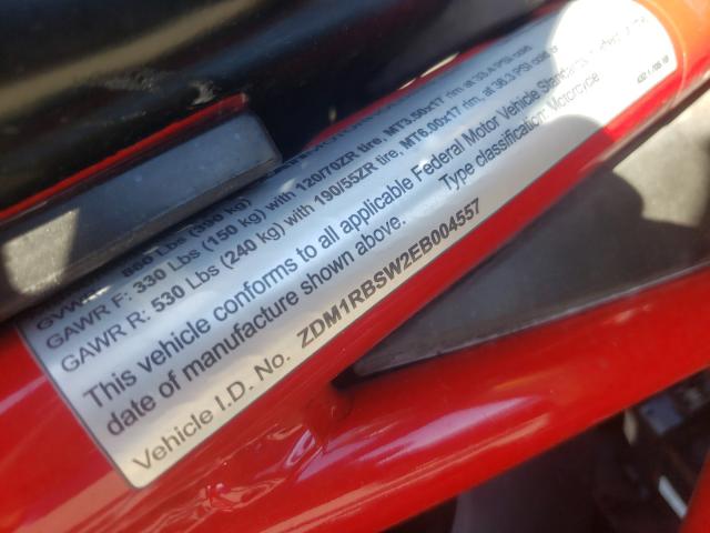 2014 DUCATI MONSTER 12 ZDM1RBSW2EB004557