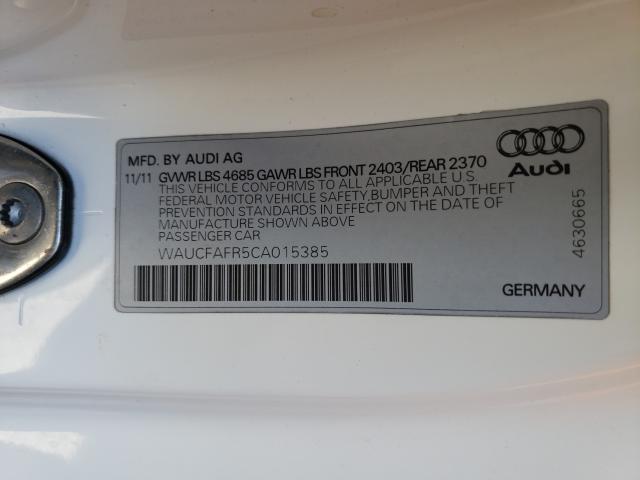 2012 AUDI A5 PREMIUM WAUCFAFR5CA015385