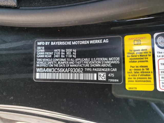 2019 BMW 430I WBA4W3C56KAF93062