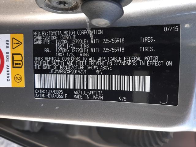 2015 LEXUS NX 200T JTJYARBZXF2019391