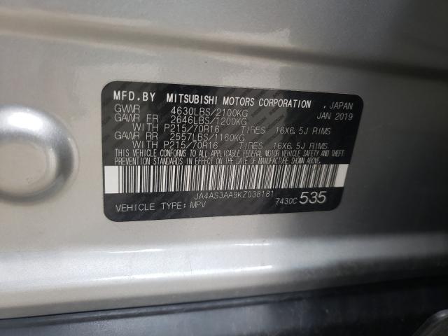 2019 MITSUBISHI ECLIPSE CR JA4AS3AA9KZ038181