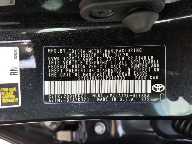 2020 TOYOTA COROLLA SE 5YFS4RCE9LP048339