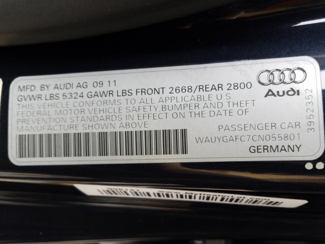 2012 AUDI A7 PREMIUM WAUYGAFC7CN055801