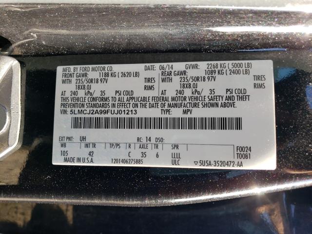 2015 LINCOLN MKC 5LMCJ2A99FUJ01213