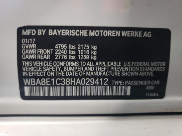 2017 BMW 330E WBA8E1C38HA029412
