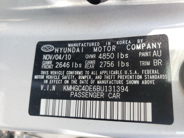 2011 HYUNDAI GENESIS 3. KMHGC4DE6BU131394