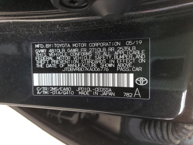 2019 TOYOTA MIRAI - JTDBVRBD7KA006776