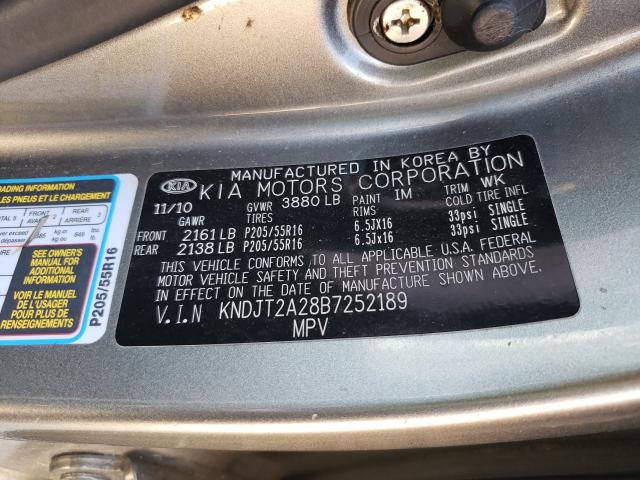 2011 KIA SOUL +/!/S KNDJT2A28B7252189