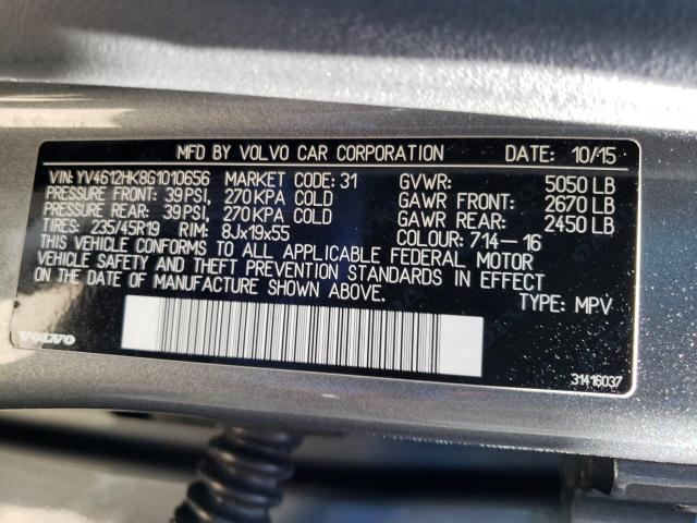 2016 VOLVO V60 CROSS YV4612HK8G1010656