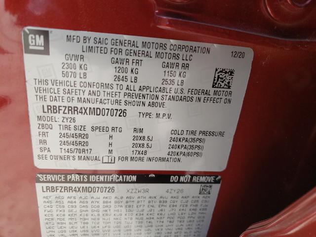 2021 BUICK ENVISION A LRBFZRR4XMD070726