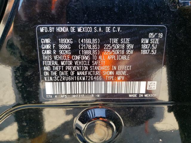 2019 HONDA HR-V SPORT 3CZRU6H16KM726466