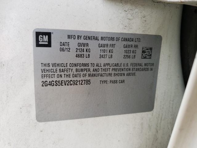 2012 BUICK REGAL PREM 2G4GS5EV2C9212785