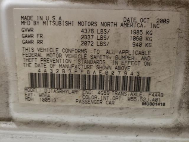 2010 MITSUBISHI GALANT ES 4A32B3FF8AE007943