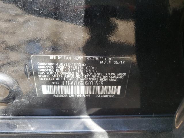 2013 SUBARU IMPREZA WR JF1GV7E69DG033538
