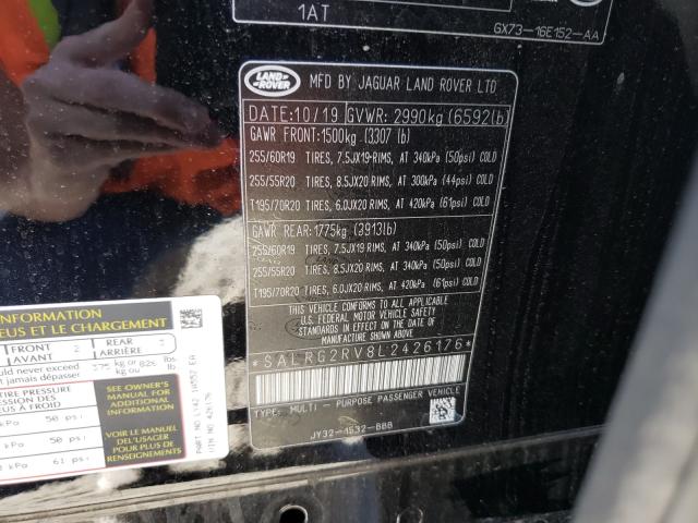 2020 LAND ROVER DISCOVERY SALRG2RV8L2426176