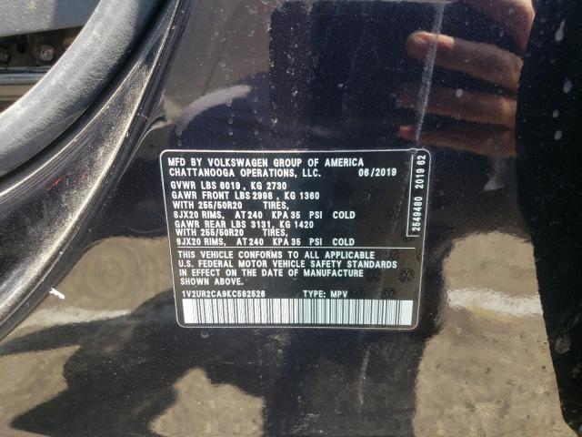 2019 VOLKSWAGEN ATLAS SE 1V2UR2CA9KC582526