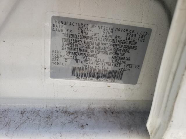 2014 NISSAN SENTRA S 3N1AB7AP0EL646932