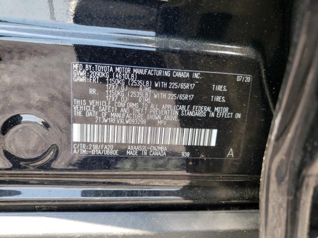 2020 TOYOTA RAV4 XLE 2T3W1RFVXLW093298
