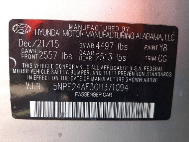 2016 HYUNDAI SONATA SE 5NPE24AF3GH371094