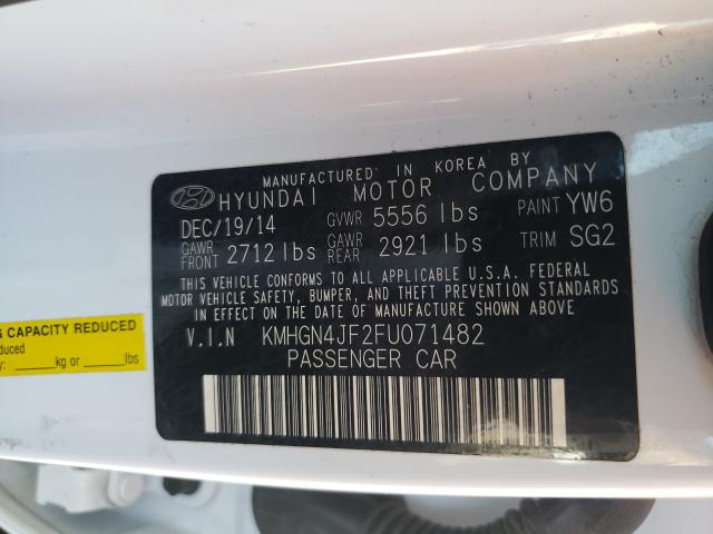 2015 HYUNDAI GENESIS 5. KMHGN4JF2FU071482