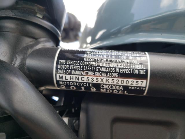 2019 HONDA CMX300 A MLHNC535XK5200257