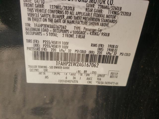 2010 FORD TAURUS SEL 1FAHP2EW2AG167062