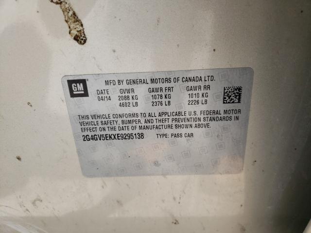 2014 BUICK REGAL 2G4GV5EKXE9295138