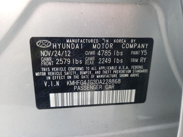 2013 HYUNDAI AZERA KMHFG4JG3DA228868