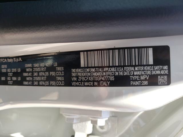 2016 FIAT 500X EASY ZFBCFXBT0GP477785