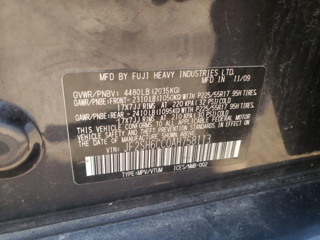 2010 SUBARU FORESTER 2 JF2SH6CC0AH758113