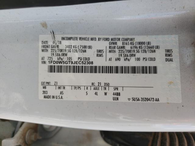 2018 FORD F550 SUPER 1FD0W5GT9JEC52308