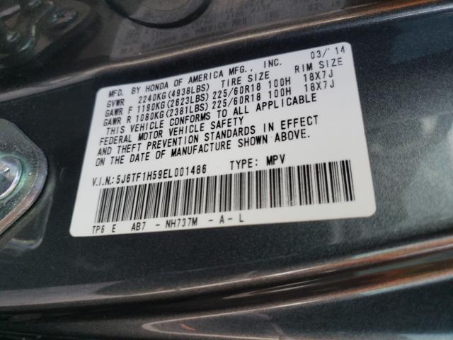 2014 HONDA CROSSTOUR 5J6TF1H59EL001486