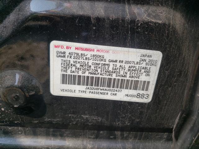 2010 MITSUBISHI LANCER GTS JA32U8FW4AU022437