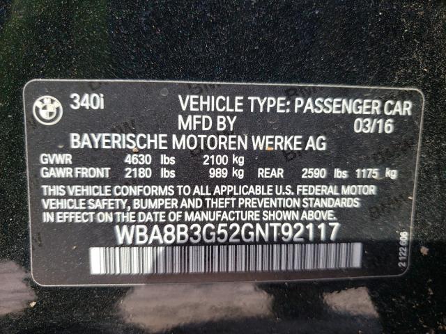 2016 BMW 340 I WBA8B3G52GNT92117