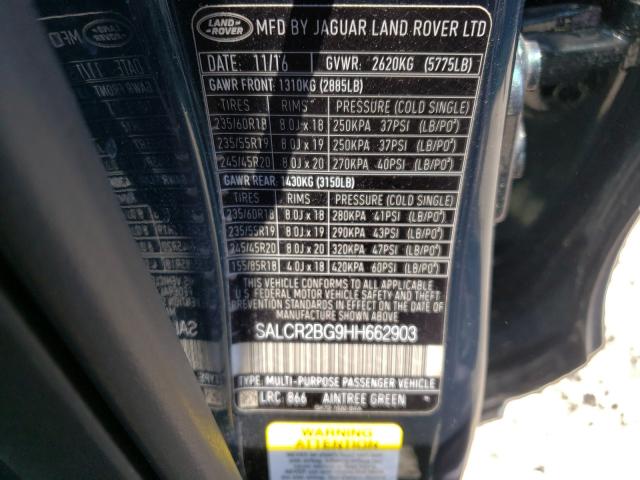 2017 LAND ROVER DISCOVERY SALCR2BG9HH662903