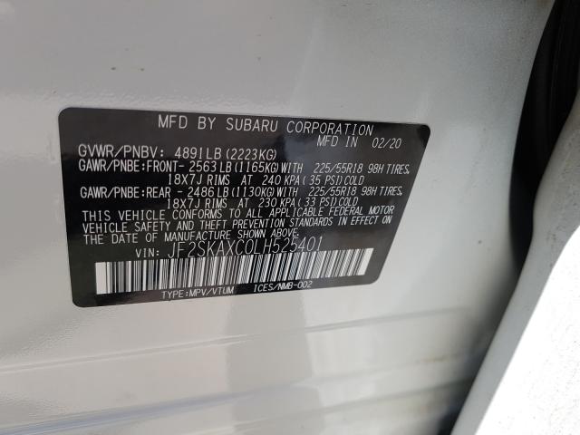 2020 SUBARU FORESTER T JF2SKAXC0LH525401