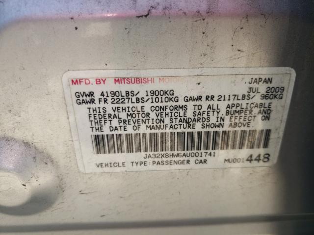 2010 MITSUBISHI LANCER GTS JA32X8HW6AU001741