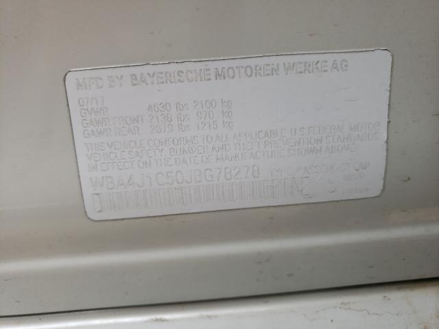 2018 BMW 430I GRAN WBA4J1C50JBG78278