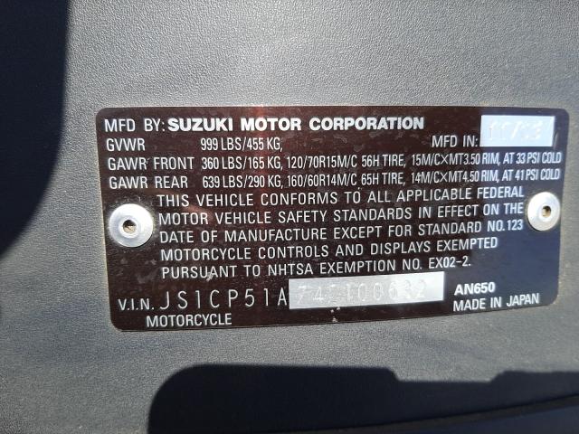 2004 SUZUKI AN650 JS1CP51A742100632